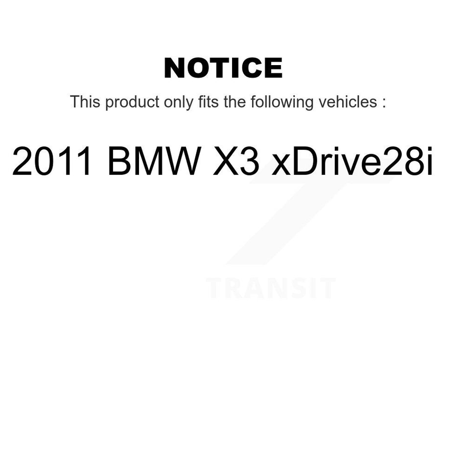 Rear Disc Coated Rotors Semi-Metallic Pads & Parking Shoes Kit For 2011 BMW X3 xDrive28i KGF-103679