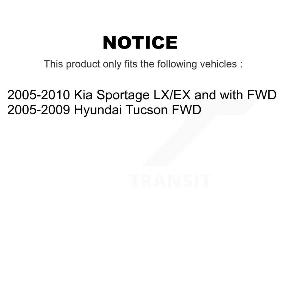 Rear Disc Coated Rotors Semi-Metallic Pads Parking Shoes Hardware Kit For Hyundai Tucson KGF-103910