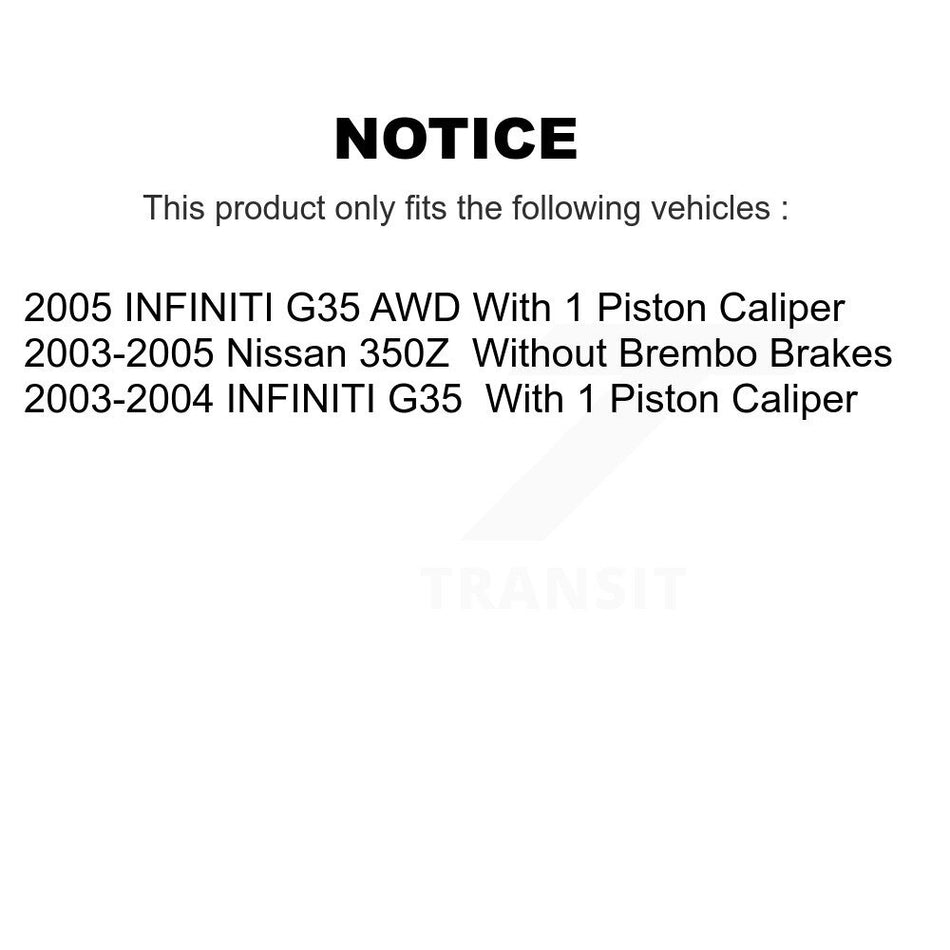 Rear Disc Coated Rotors Semi-Metallic Pads Parking Shoes & Hardware Kit For INFINITI G35 KGF-103957
