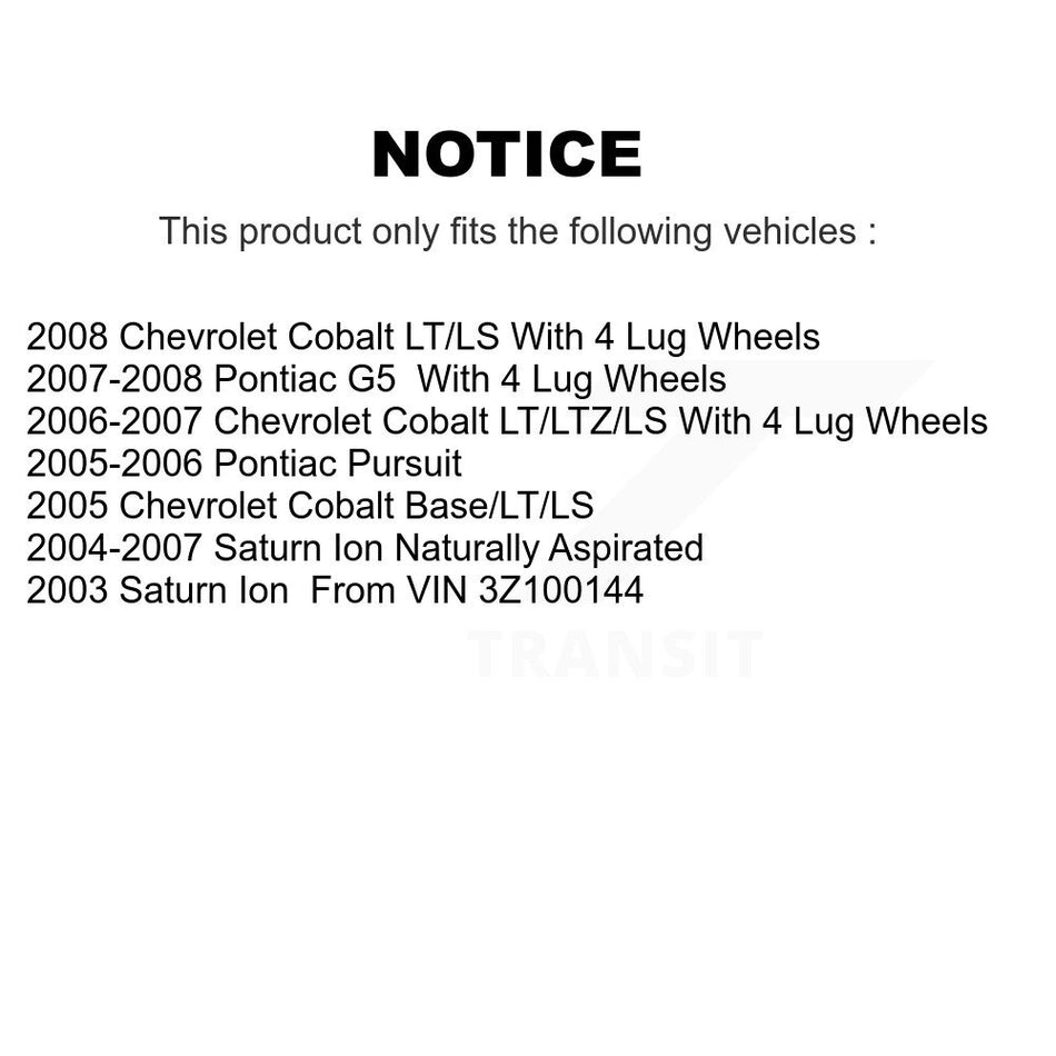 Rear Coated Brake Drum Shoes Spring And Cylinders Kit For Chevrolet Cobalt Saturn Ion Pontiac G5 Pursuit KGN-100094