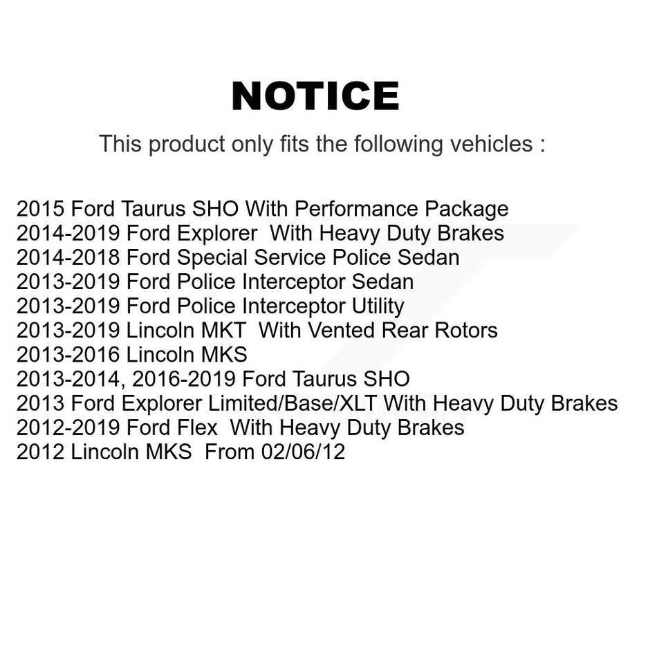 Front Coated Disc Brake Rotors And Semi-Metallic Pads Kit For Ford Explorer Taurus Flex Police Interceptor Utility Lincoln Sedan MKS MKT Special Service KGS-100121