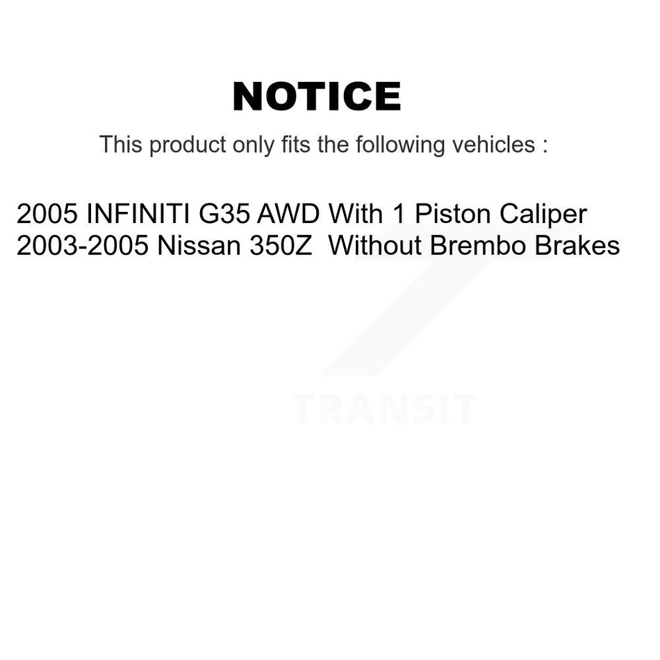 Front Rear Coated Disc Brake Rotors And Semi-Metallic Pads Kit For Infiniti G35 Nissan 350Z INFINITI KGS-100831