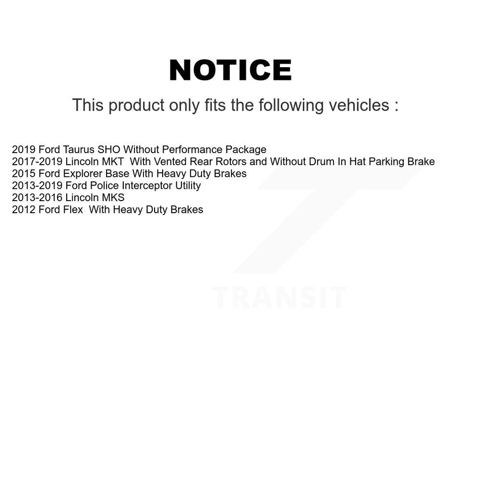 Rear Coated Disc Brake Rotors And Semi-Metallic Pads Kit For Ford Explorer Police Interceptor Utility Lincoln MKS Flex Taurus MKT KGS-101214