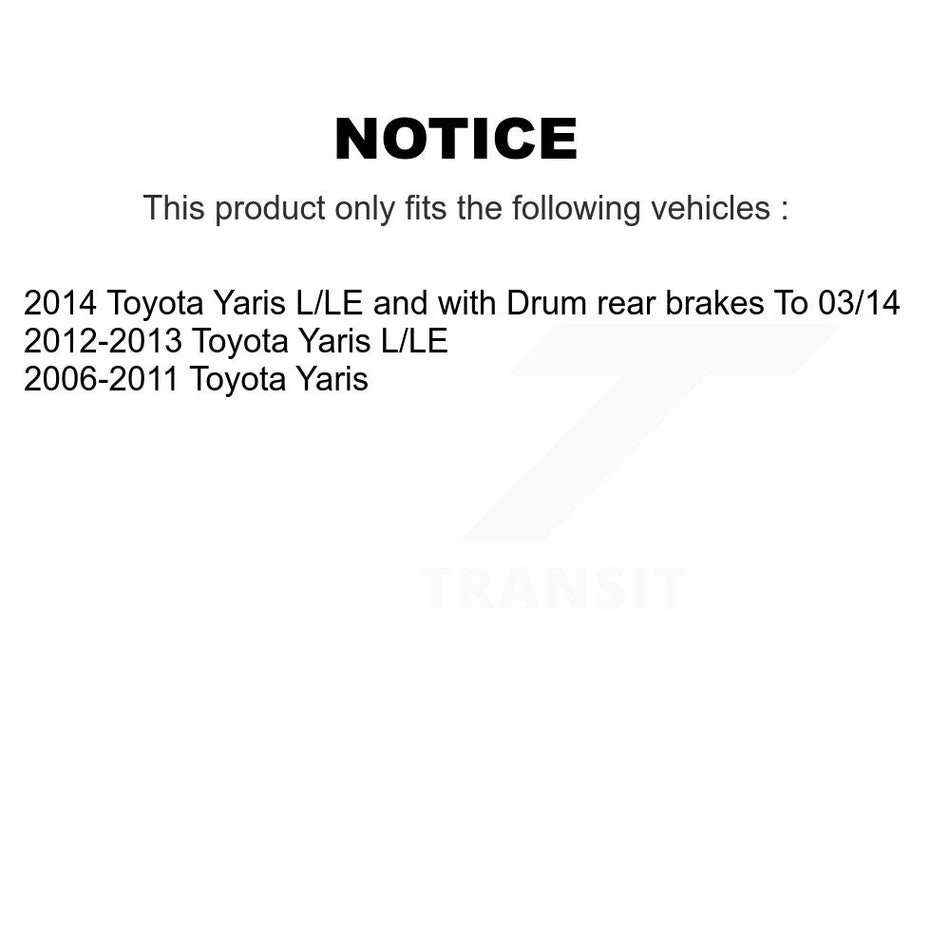 Front Rear Coated Disc Brake Rotors Semi-Metallic Pads And Drum Kit (9Pc) For Toyota Yaris KGS-101641