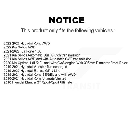 Front Coat Brake Rotor Semi-Metallic Pad Kit For Kia Hyundai Kona Seltos Forte Elantra GT KGS-101933