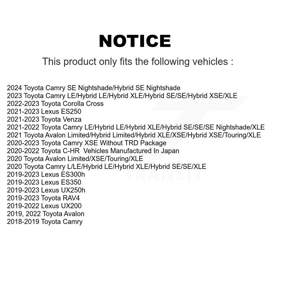 Front Coated Disc Brake Rotors And Semi-Metallic Pads Kit For Toyota Camry RAV4 Lexus ES350 Avalon ES300h UX250h UX200 C-HR ES250 Venza KGS-101936