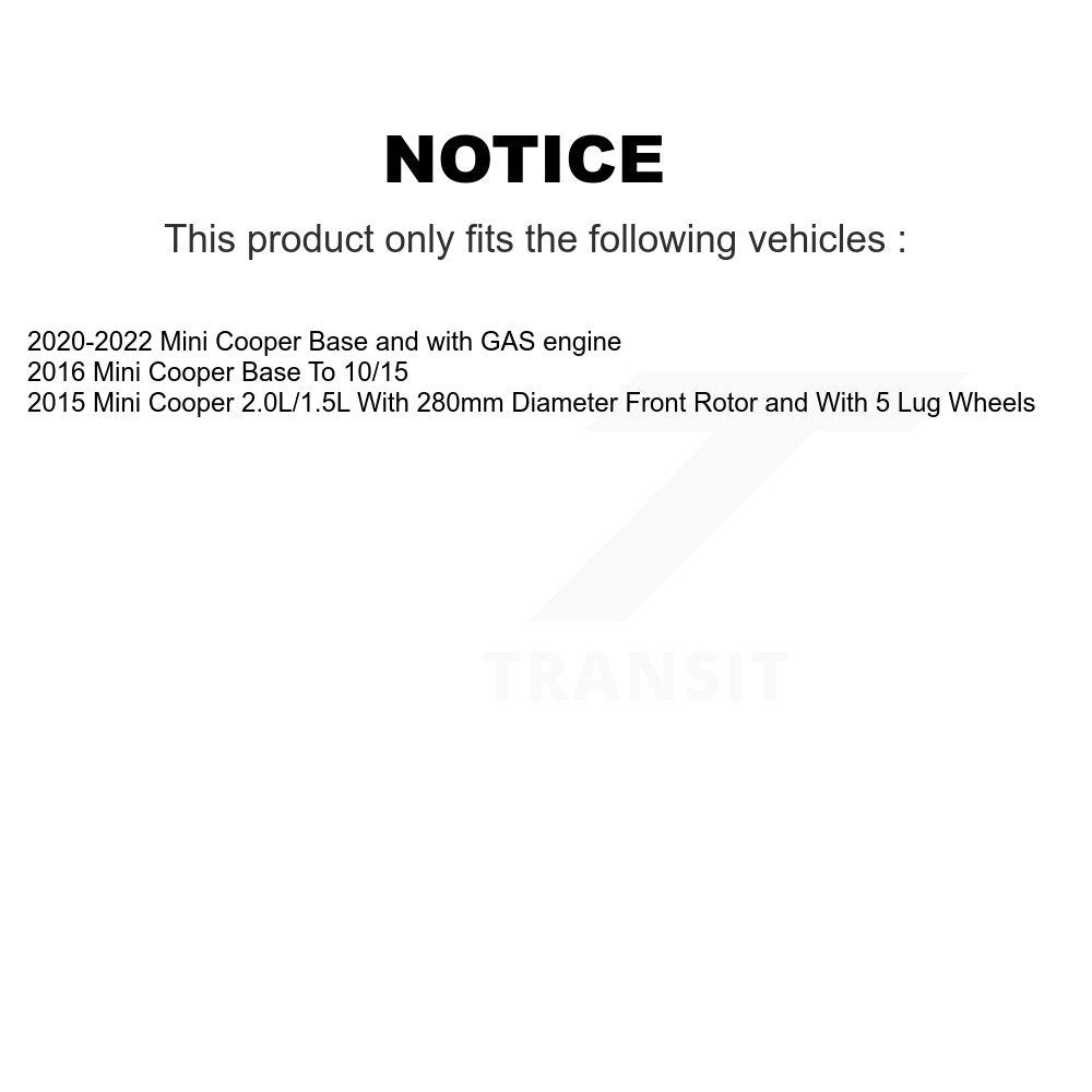 Front Rear Coated Disc Brake Rotors And Semi-Metallic Pads Kit For Mini Cooper KGS-101997