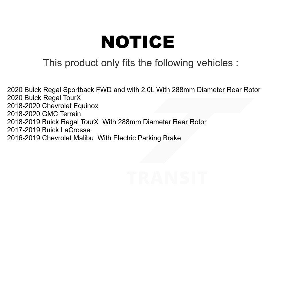 Rear Coat Disc Brake Rotor Semi-Metallic Pad Kit For Chevrolet Equinox GMC Terrain Malibu KGS-102007