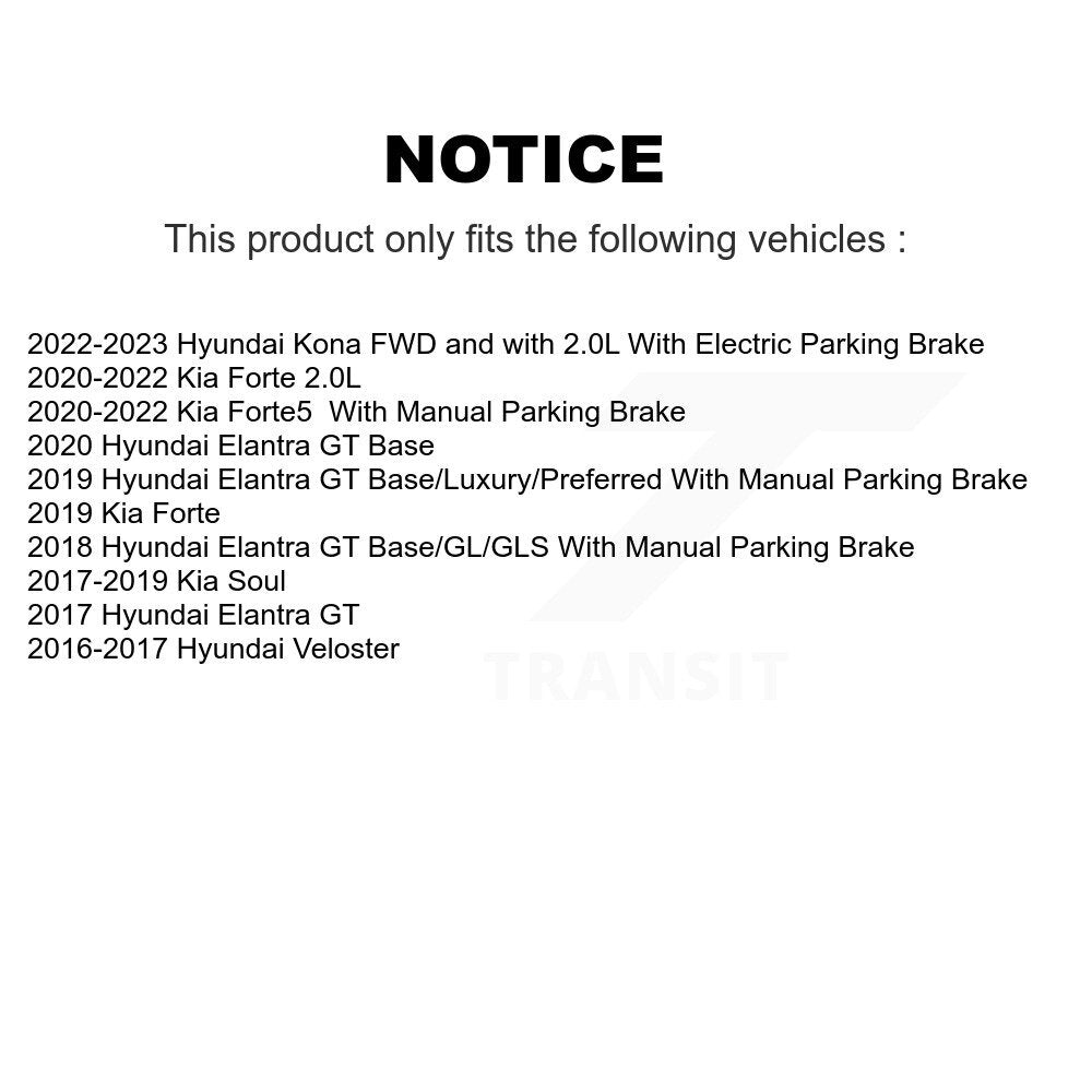 Rear Coated Brake Rotor & Semi-Metallic Pad Kit For Kia Forte Hyundai Kona Soul Forte5 GT KGS-102016