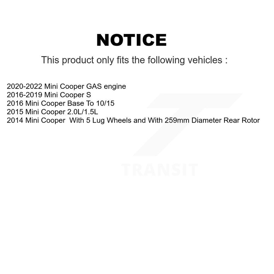 Rear Coated Disc Brake Rotors And Semi-Metallic Pads Kit For Mini Cooper KGS-102022