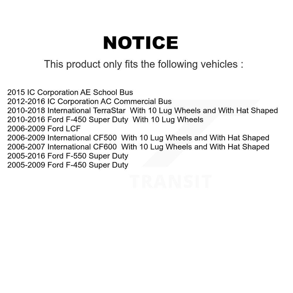 Rear Coat Brake Rotor Semi-Metallic Pad Kit For Ford F-450 Super Duty F-550 International KGS-102498