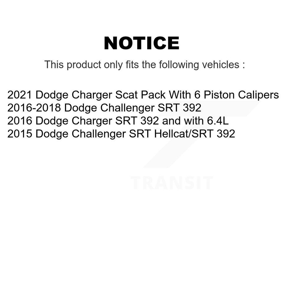 Front Rear Coated Disc Brake Rotor And Semi-Metallic Pad Kit For Dodge Challenger Charger KGS-102580