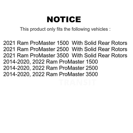 Front Coated Disc Brake Rotors And Semi-Metallic Pad Kit For Ram ProMaster 2500 3500 1500 KGS-102628