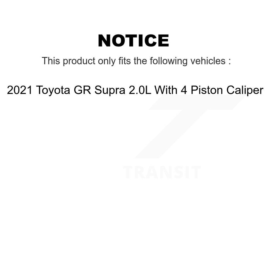 Front Coat Brake Rotor Semi-Metallic Pad Kit For 21 Toyota GR Supra With 4 Piston Caliper KGS-102750