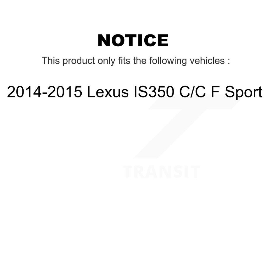 Front Rear Coat Brake Rotor Semi-Metallic Pad Kit (6Pc) For 14-15 Lexus IS350 C F Sport KGS-102760