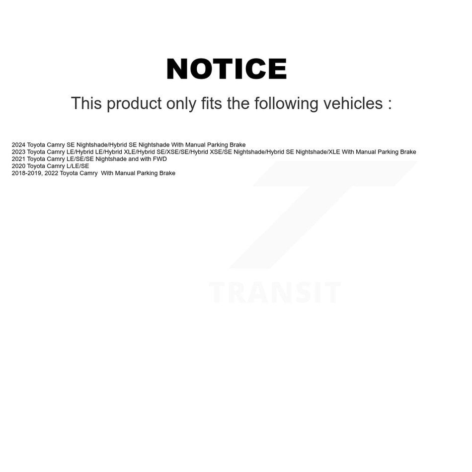 Rear Disc Coated Rotors Semi-Metallic Pads And Parking Brake Shoes Kit For Toyota Camry KGS-102995
