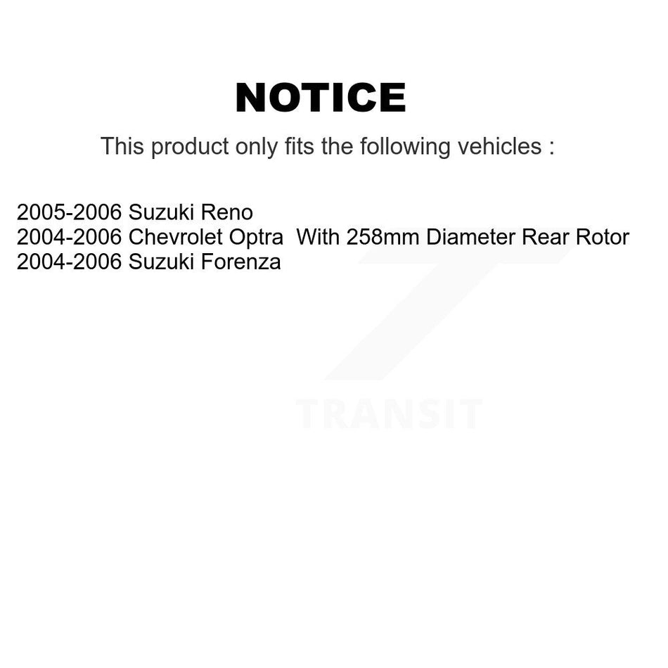 Rear Disc Coated Rotors Semi-Metallic Pads And Parking Shoes Kit For Suzuki Forenza Reno KGS-103032