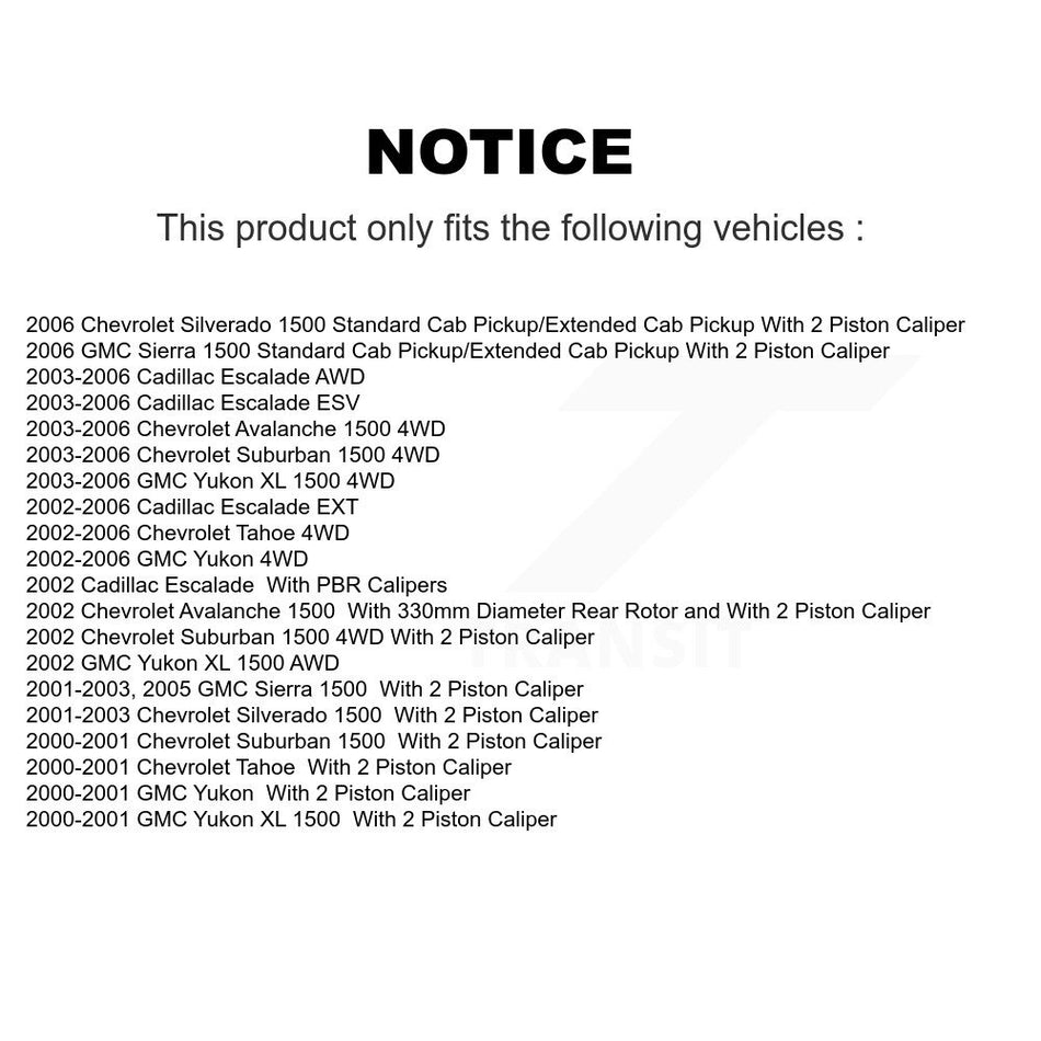 Rear Disc Coated Rotors Semi-Metallic Pads Parking Shoes Kit For Chevrolet GMC Silverado KGS-103065