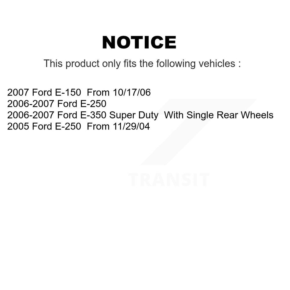 Rear Disc Coated Rotors Semi-Metallic Pads & Parking Shoes Kit For Ford E-350 Super Duty KGS-103104
