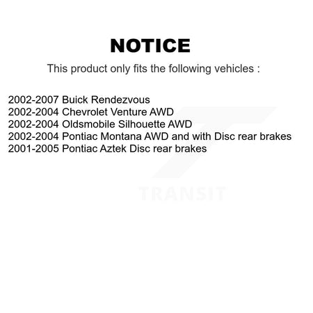 Rear Disc Coated Rotors Semi-Metallic Pads Parking Shoes Kit For Buick Rendezvous Pontiac KGS-103157