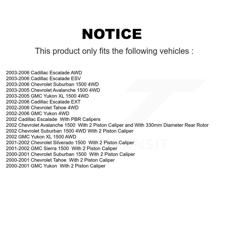 Rear Disc Coated Rotors Semi-Metallic Pads Parking Shoes & Hardware Kit For Chevrolet GMC KGS-103286
