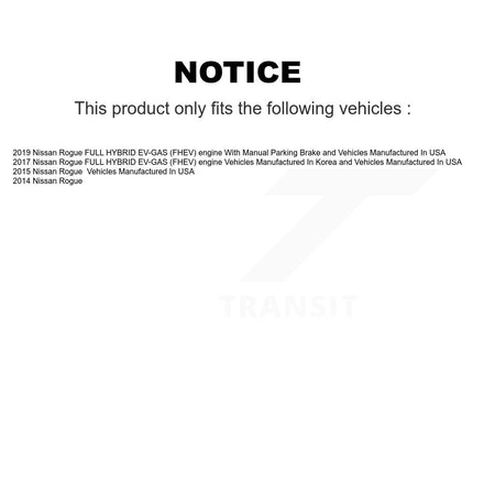 Rear Disc Coated Rotors Semi-Metallic Pads Parking Shoes & Hardware Kit For Nissan Rogue KGS-103544