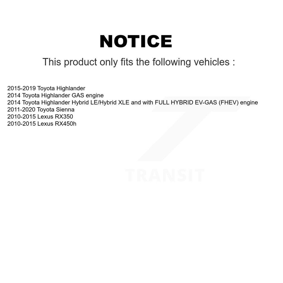 Rear Disc Coated Rotors Semi-Metallic Pads Parking Shoes Kit For Toyota Sienna Highlander KGS-103717