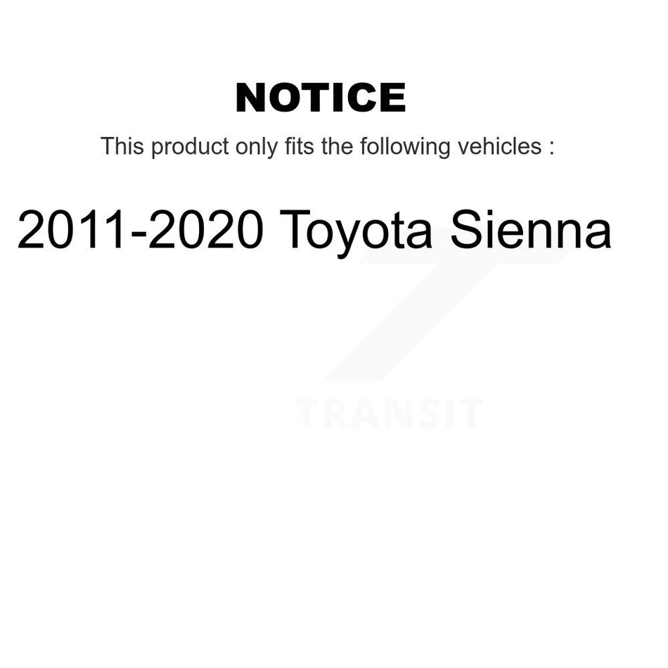 Rear Disc Coated Rotors Semi-Metallic Pads Parking Shoes & Hardware Kit For Toyota Sienna KGS-103736