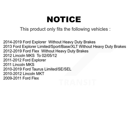 Front Coat Disc Brake Rotor Ceramic Pad Kit For Ford Explorer Flex Taurus Lincoln MKT MKS KGT-100119