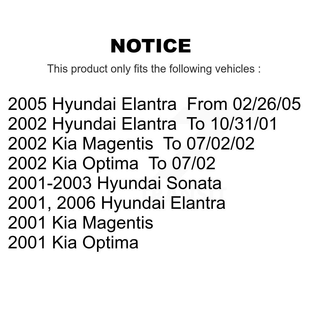 Front Coated Brake Rotor & Ceramic Pad Kit For Hyundai Elantra Sonata Kia Optima Magentis KGT-100286