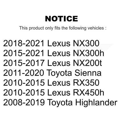 Front Coated Brake Rotor & Ceramic Pad Kit For Toyota Highlander Sienna Lexus RX350 NX300 KGT-100423
