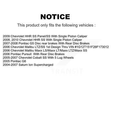 Front Rear Coat Brake Rotor Ceramic Pad Kit For Chevrolet Pontiac Cobalt G5 Saturn Ion G6 KGT-100609