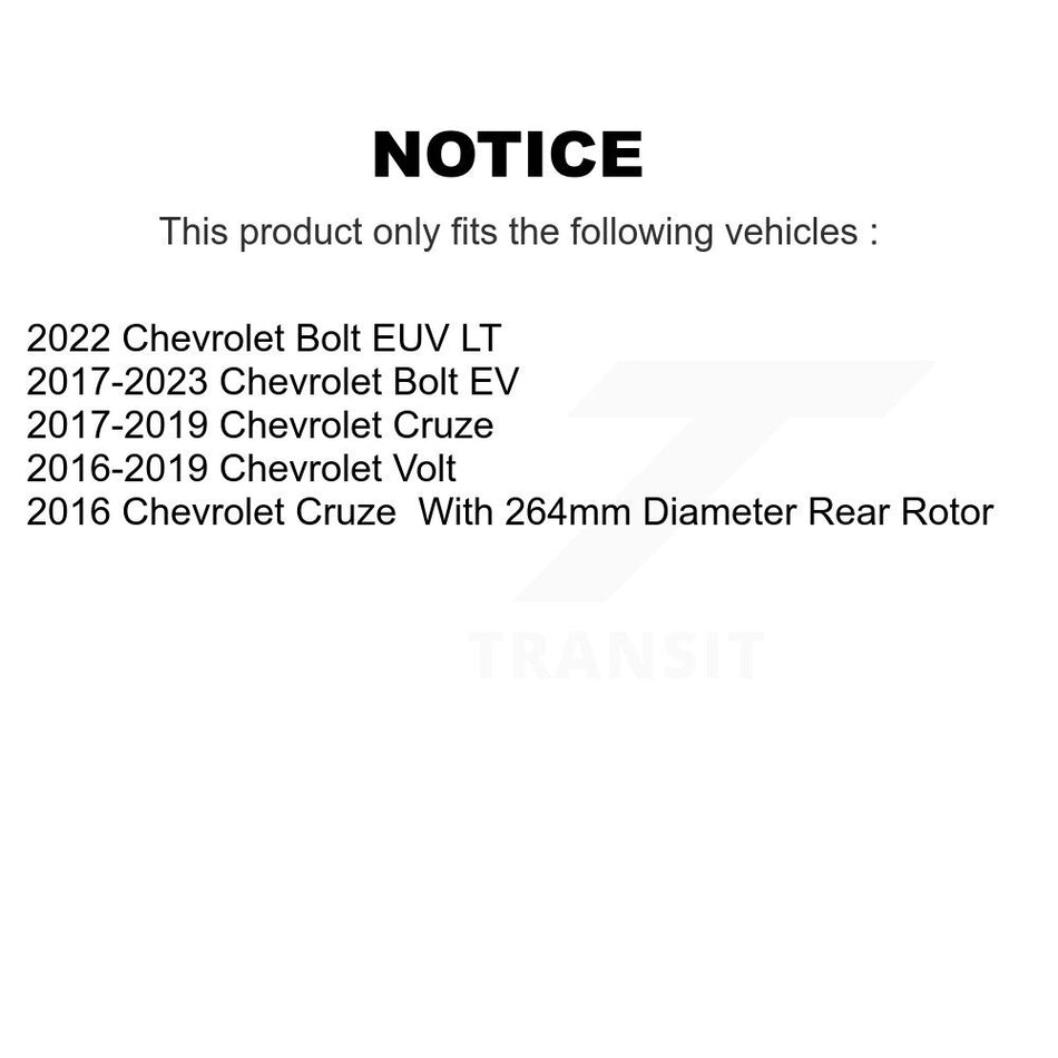 Front Rear Coated Disc Brake Rotor & Ceramic Pad Kit For Chevrolet Cruze Bolt EV Volt EUV KGT-100650