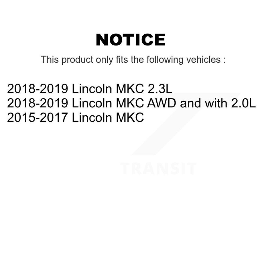 Front Rear Coated Disc Brake Rotors And Ceramic Pads Kit For Lincoln MKC KGT-100734