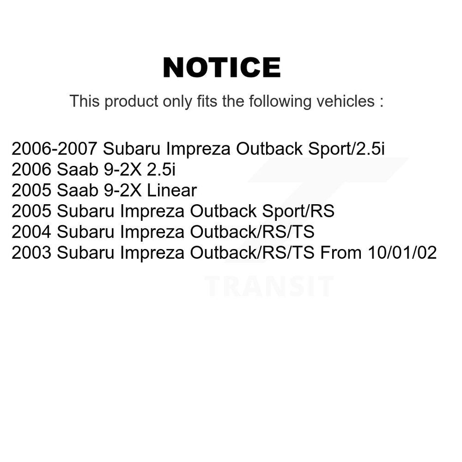 Front Rear Coated Disc Brake Rotors And Ceramic Pads Kit For Subaru Impreza Saab 9-2X KGT-100830