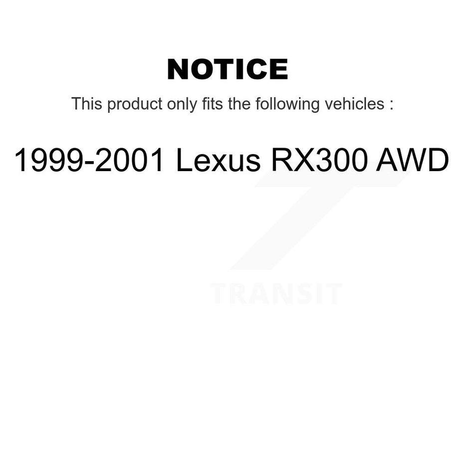 Front Rear Coated Disc Brake Rotors And Ceramic Pads Kit For 1999-2001 Lexus RX300 AWD KGT-100865