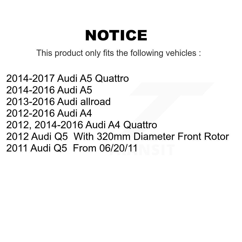 Front Rear Coated Disc Brake Rotors And Ceramic Pad Kit For Audi Q5 A4 Quattro A5 allroad KGT-101198