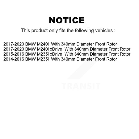 Front Rear Coated Disc Brake Rotors And Ceramic Pads Kit For BMW M240i xDrive M235i KGT-101264