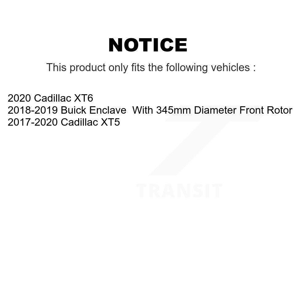 Front Rear Coated Disc Brake Rotor And Ceramic Pad Kit For Cadillac XT5 Buick Enclave XT6 KGT-101277