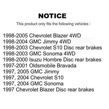 Rear Coated Brake Rotor & Ceramic Pad Kit For Chevrolet GMC Blazer S10 Jimmy Sonoma Isuzu KGT-101278