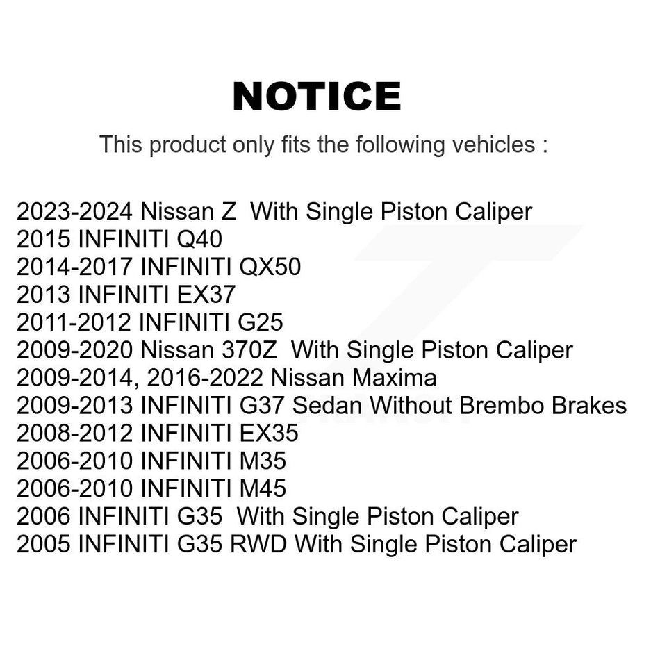 Rear Coated Brake Rotor Ceramic Pad Kit For INFINITI Nissan Maxima G37 QX50 EX35 370Z G35 KGT-101508