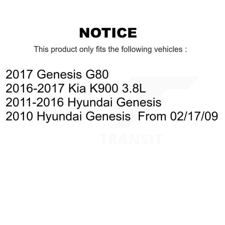 Rear Coated Disc Brake Rotors And Ceramic Pads Kit For Hyundai Genesis G80 Kia K900 KGT-101593