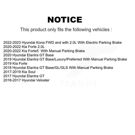 Rear Coated Brake Rotor Ceramic Pad Kit For Kia Forte Hyundai Kona Soul Forte5 Elantra GT KGT-101635