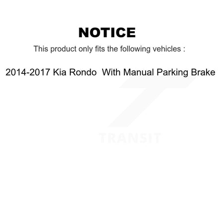 Rear Coated Brake Rotor Ceramic Pad Kit For 2014-2017 Kia Rondo With Manual Parking KGT-101679