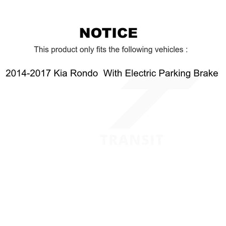 Rear Coat Brake Rotor Ceramic Pad Kit For 2014-2017 Kia Rondo With Electric Parking KGT-101680