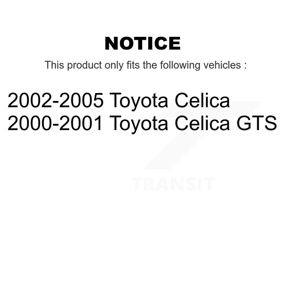 Front Rear Coated Disc Brake Rotors Ceramic Pads And Drum Kit (7Pc) For Toyota Celica KGT-101823