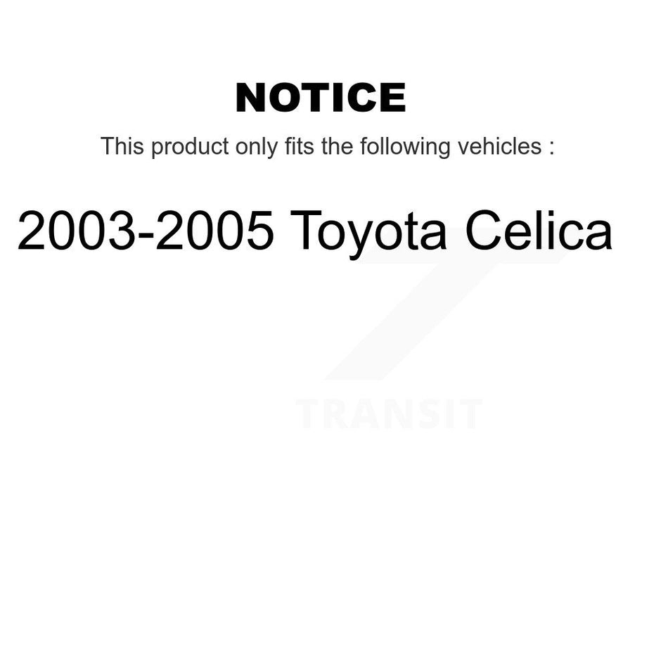 Front Rear Coated Disc Brake Rotor Ceramic Pad Drum Kit (9Pc) For 2003-2005 Toyota Celica KGT-101863