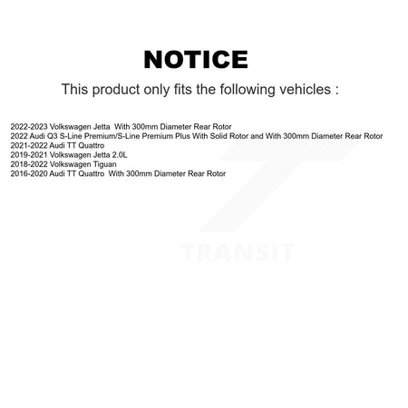 Rear Coat Disc Brake Rotor Ceramic Pad Kit For Volkswagen Tiguan Jetta Audi Q3 TT Quattro KGT-101946