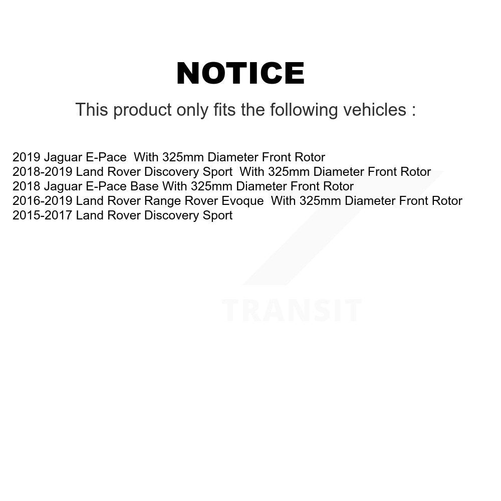 Front Coat Brake Rotor Ceramic Pad Kit For Land Rover Discovery Sport Range Evoque Jaguar KGT-102097