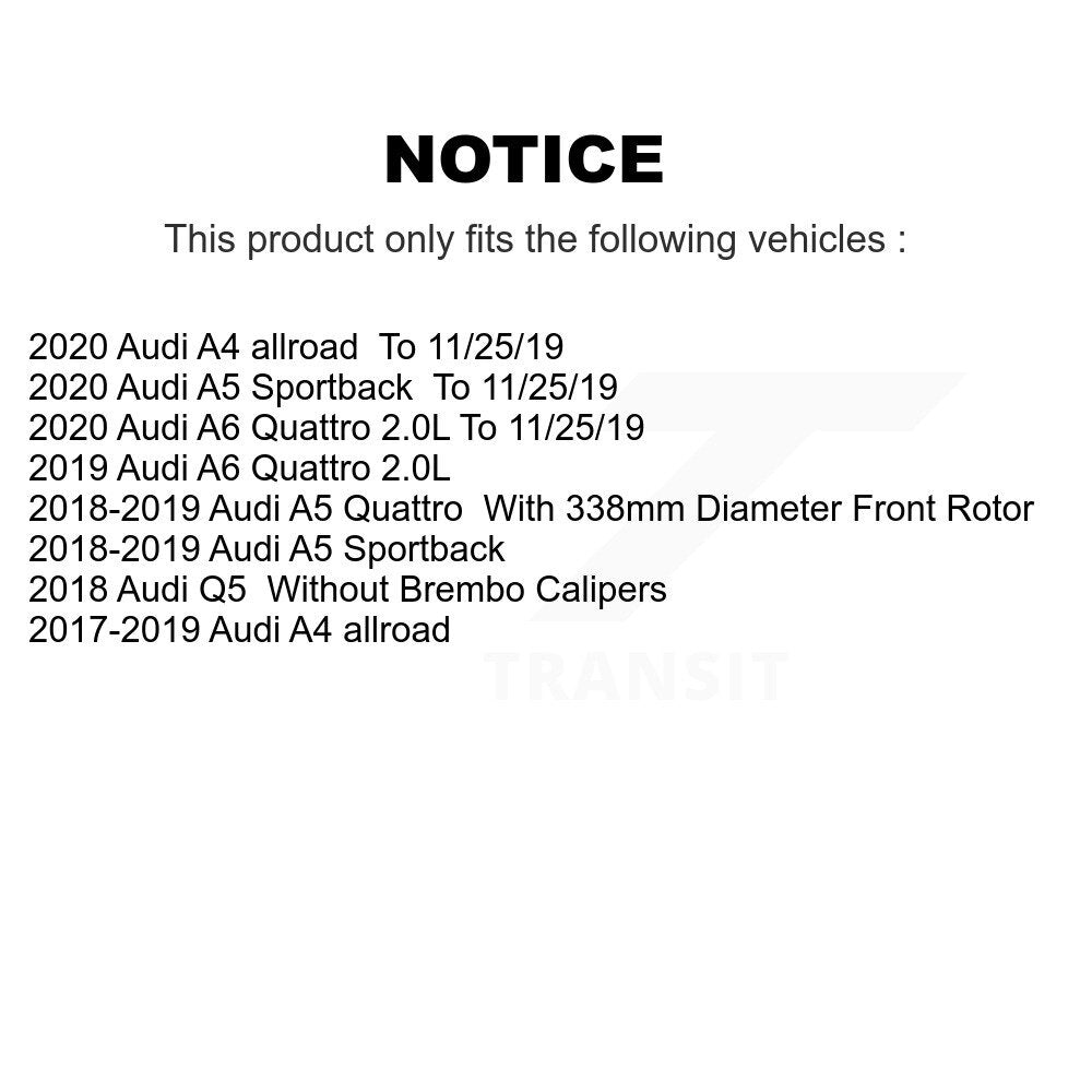 Front Rear Coated Brake Rotor Ceramic Pad Kit For Audi Q5 A5 Sportback A4 allroad Quattro KGT-102178
